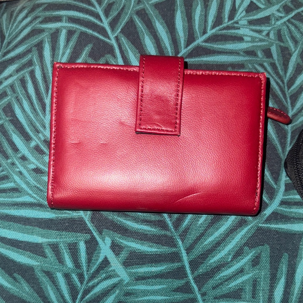 Chic Red Leather Women's Wallet